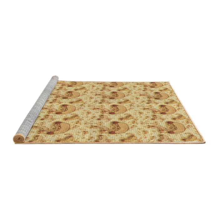 Sideview of Machine Washable Transitional Orange Rug, wshpat1737brn