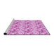 Sideview of Machine Washable Transitional Blossom Pink Rug, wshpat1737pur
