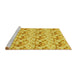 Sideview of Machine Washable Transitional Yellow Rug, wshpat1737yw