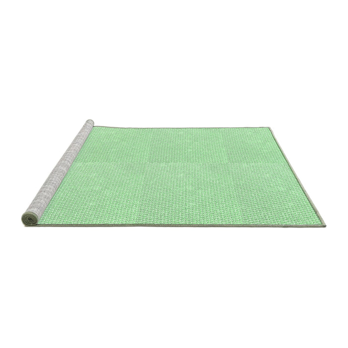Sideview of Machine Washable Transitional Light Green Rug, wshpat1738grn