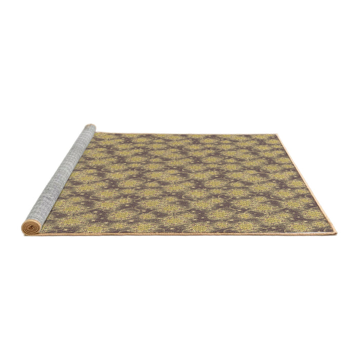 Sideview of Machine Washable Transitional Brown Rug, wshpat1739brn
