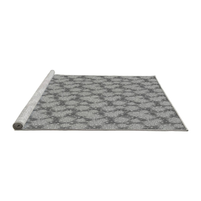 Sideview of Machine Washable Transitional Cloud Gray Rug, wshpat1739gry