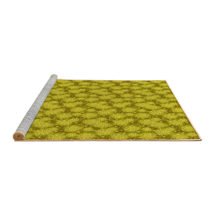 Sideview of Machine Washable Transitional Dark Golden Brown Rug, wshpat1739yw