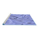 Sideview of Machine Washable Transitional Sky Blue Rug, wshpat174blu