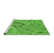 Sideview of Machine Washable Transitional Emerald Green Rug, wshpat174grn