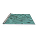 Sideview of Machine Washable Transitional Aquamarine Stone Green Rug, wshpat174lblu