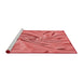 Sideview of Machine Washable Transitional Ruby Red Rug, wshpat174rd