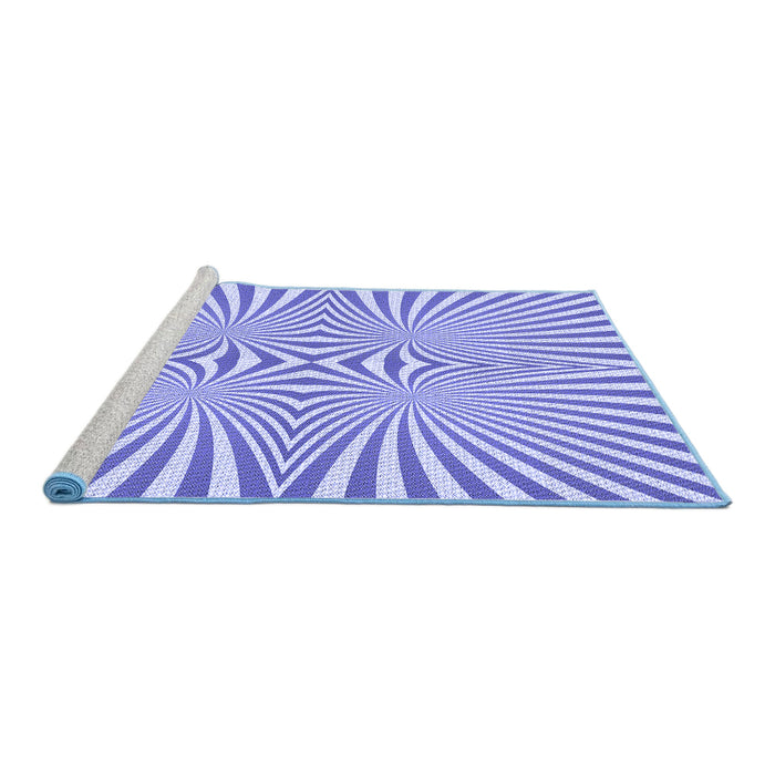 Sideview of Machine Washable Transitional Periwinkle Purple Rug, wshpat1740blu