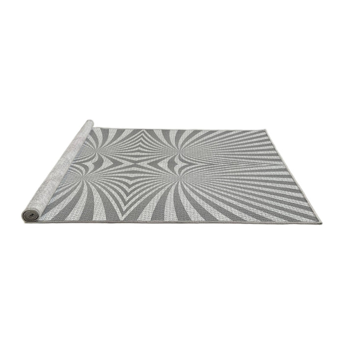 Sideview of Machine Washable Transitional Gunmetal Gray Rug, wshpat1740gry