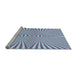 Sideview of Machine Washable Transitional Blue Rug, wshpat1740lblu