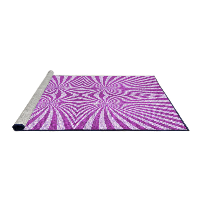 Sideview of Machine Washable Transitional Fuchsia Magenta Purple Rug, wshpat1740pur