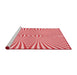 Sideview of Machine Washable Transitional Pink Rug, wshpat1740rd