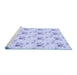 Sideview of Machine Washable Transitional Blue Rug, wshpat1741blu