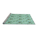 Sideview of Machine Washable Transitional Emerald Green Rug, wshpat1741lblu