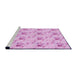 Sideview of Machine Washable Transitional Blossom Pink Rug, wshpat1741pur