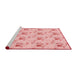 Sideview of Machine Washable Transitional Pink Rug, wshpat1741rd