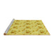 Sideview of Machine Washable Transitional Yellow Rug, wshpat1741yw