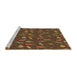 Sideview of Machine Washable Transitional Red Brown Rug, wshpat1742brn