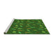 Sideview of Machine Washable Transitional Deep Emerald Green Rug, wshpat1742grn