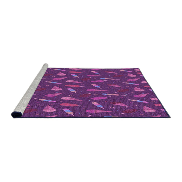 Sideview of Machine Washable Transitional Dark Magenta Purple Rug, wshpat1742pur