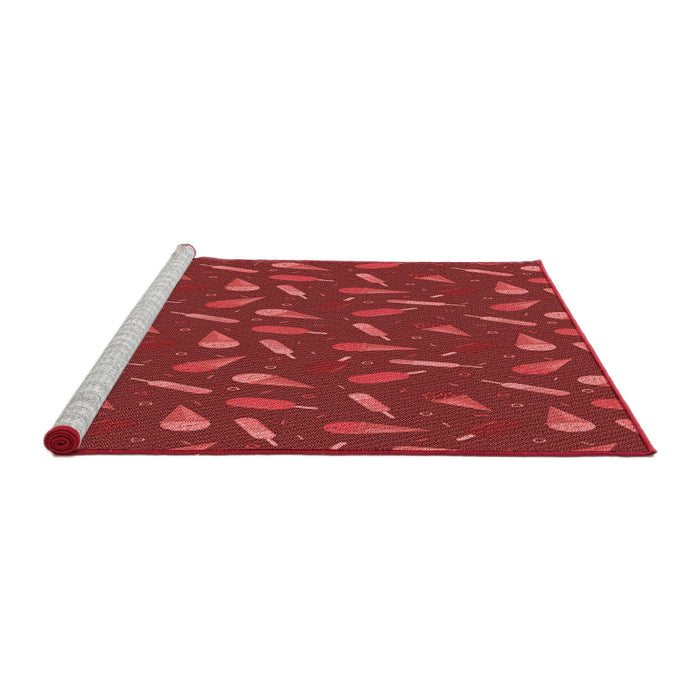Sideview of Machine Washable Transitional Red Rug, wshpat1742rd