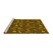 Sideview of Machine Washable Transitional Red Brown Rug, wshpat1742yw