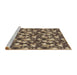 Sideview of Machine Washable Transitional Dark Brown Rug, wshpat1743brn