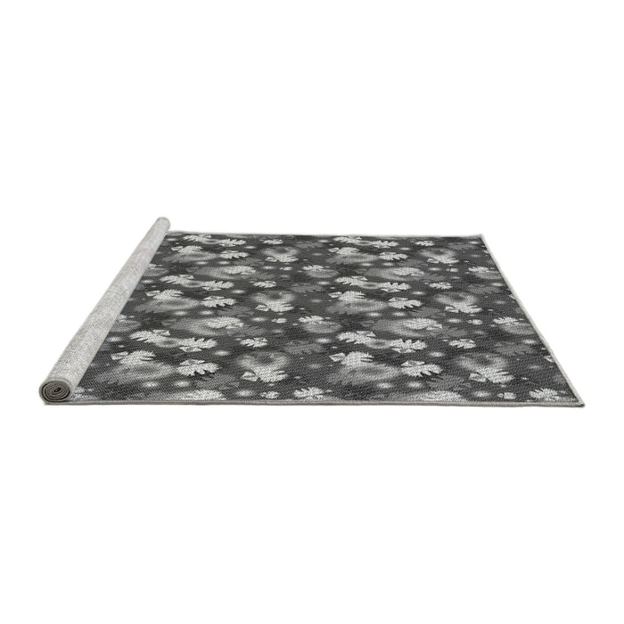 Sideview of Machine Washable Transitional Dark Gray Rug, wshpat1743gry