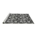 Sideview of Machine Washable Transitional Dark Gray Rug, wshpat1743gry