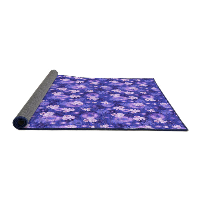 Thickness of Patterned Purple Mimosa Purple Rug, pat1743pur
