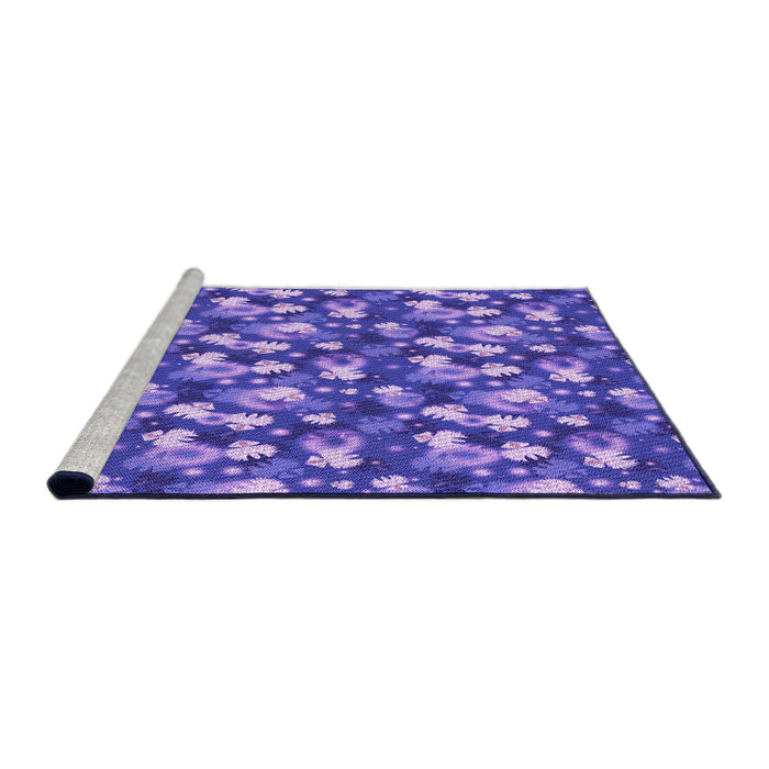 Sideview of Machine Washable Transitional Purple Mimosa Purple Rug, wshpat1743pur