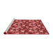 Sideview of Machine Washable Transitional Red Rug, wshpat1743rd