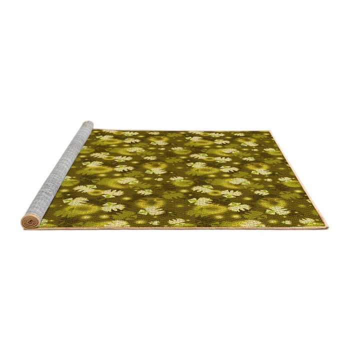 Sideview of Machine Washable Transitional Dark Bronze Brown Rug, wshpat1743yw