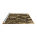 Sideview of Machine Washable Transitional Bronze Brown Rug, wshpat1744brn