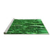 Sideview of Machine Washable Transitional Deep Emerald Green Rug, wshpat1744grn