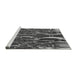 Sideview of Machine Washable Transitional Dark Gray Black Rug, wshpat1744gry