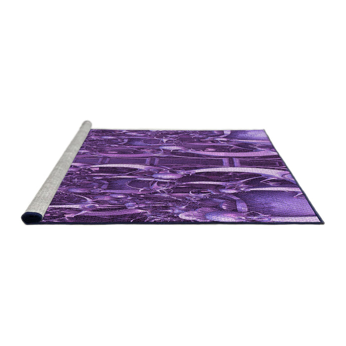 Sideview of Machine Washable Transitional Purple Rug, wshpat1744pur