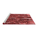 Sideview of Machine Washable Transitional Red Rug, wshpat1744rd