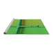 Sideview of Machine Washable Transitional Emerald Green Rug, wshpat1745grn