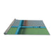 Sideview of Machine Washable Transitional Grayish Turquoise Green Rug, wshpat1745lblu