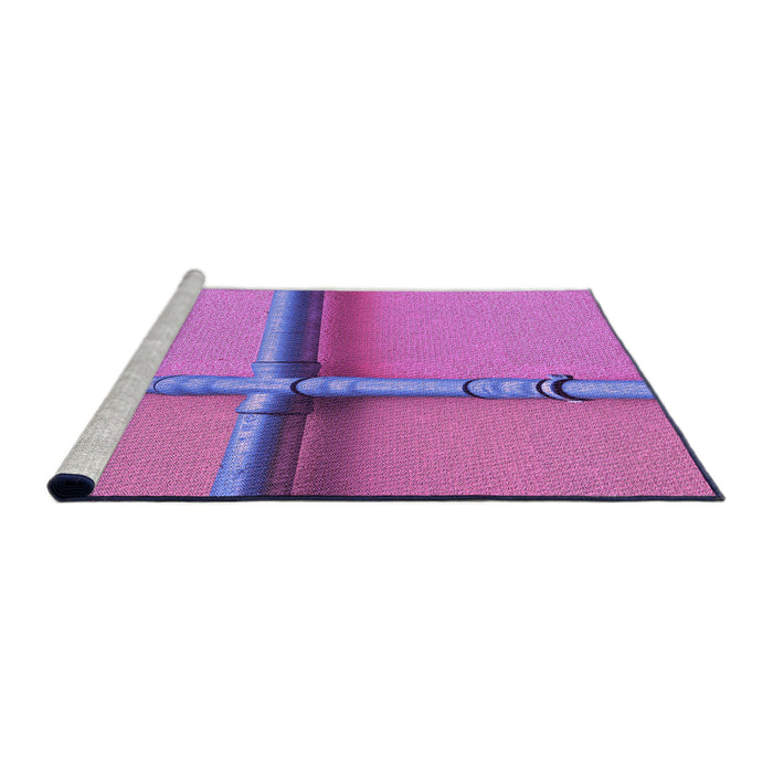 Sideview of Machine Washable Transitional Purple Rug, wshpat1745pur
