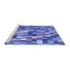 Sideview of Machine Washable Transitional Sky Blue Rug, wshpat1746blu