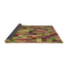 Thickness of Patterned Brown Red Rug, pat1746brn