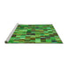 Sideview of Machine Washable Transitional Neon Green Rug, wshpat1746grn