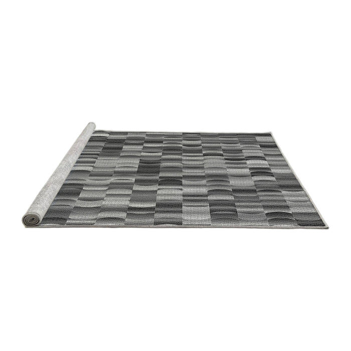 Sideview of Machine Washable Transitional Dark Gray Rug, wshpat1746gry