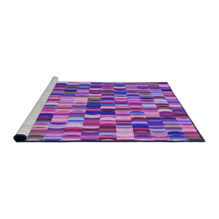 Sideview of Machine Washable Transitional Purple Rug, wshpat1746pur