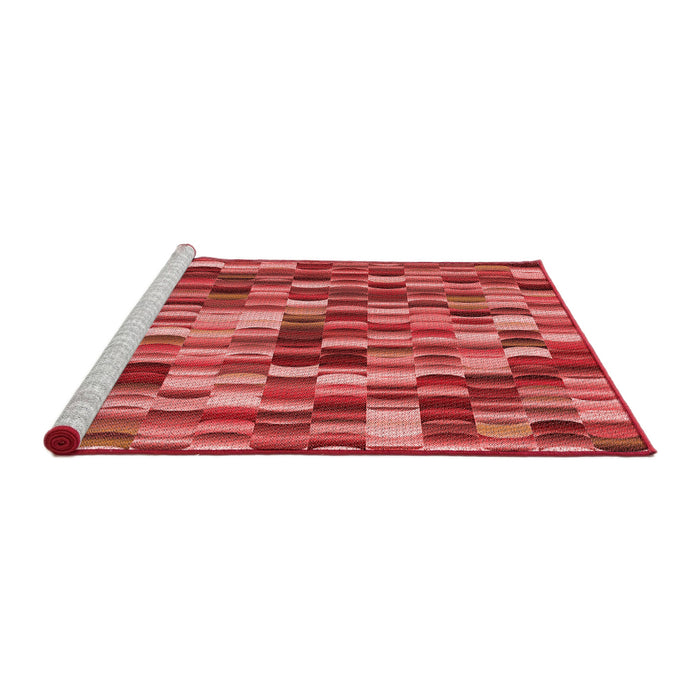 Sideview of Machine Washable Transitional Red Rug, wshpat1746rd