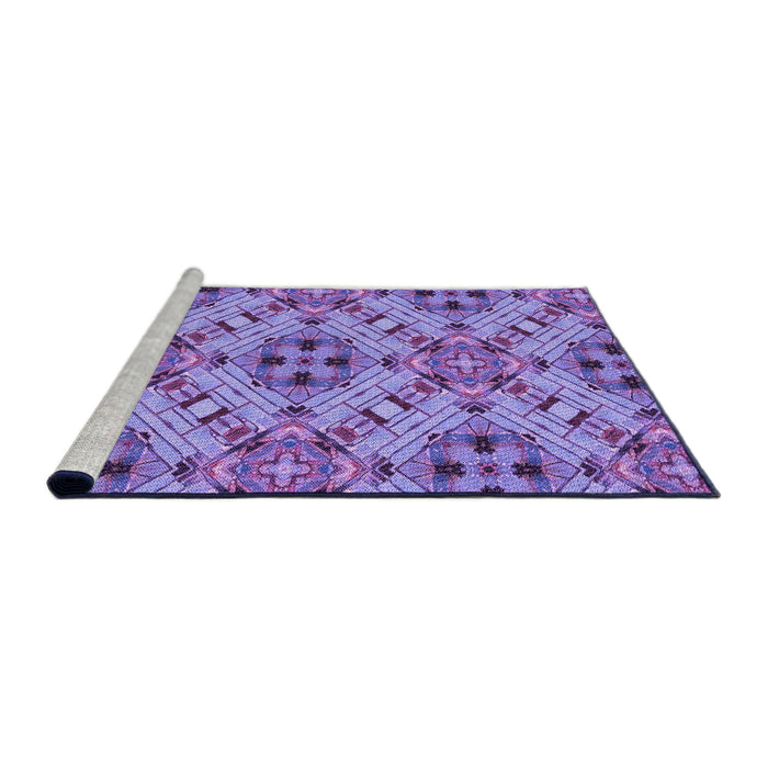 Sideview of Machine Washable Transitional Purple Mimosa Purple Rug, wshpat1747pur