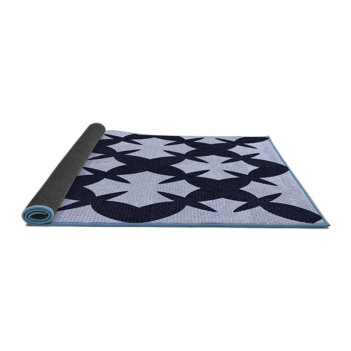 Thickness of Patterned Night Blue Rug, pat1748blu