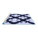 Sideview of Machine Washable Transitional Night Blue Rug, wshpat1748blu